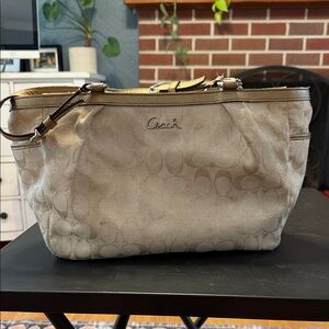 Coach Cream Shoulder Bag with Slouchy Silhouette